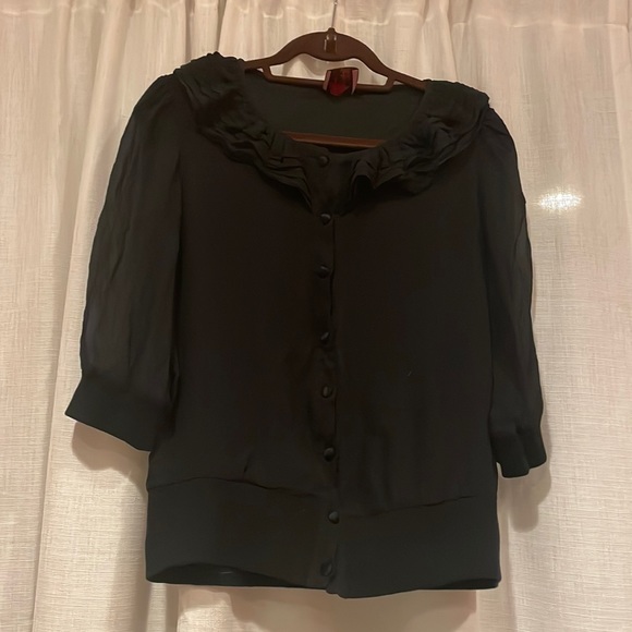 Juliette Longuet black buttoned blouse - Picture 1 of 5
